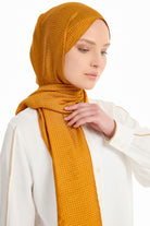Kazayağı Desen Viskon Şal - Hardal TUGBA