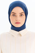 Zebra Desen Viskon Şal - İndigo TUGBA