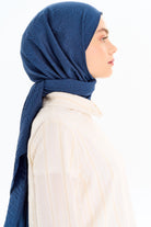 Zebra Desen Viskon Şal - İndigo TUGBA