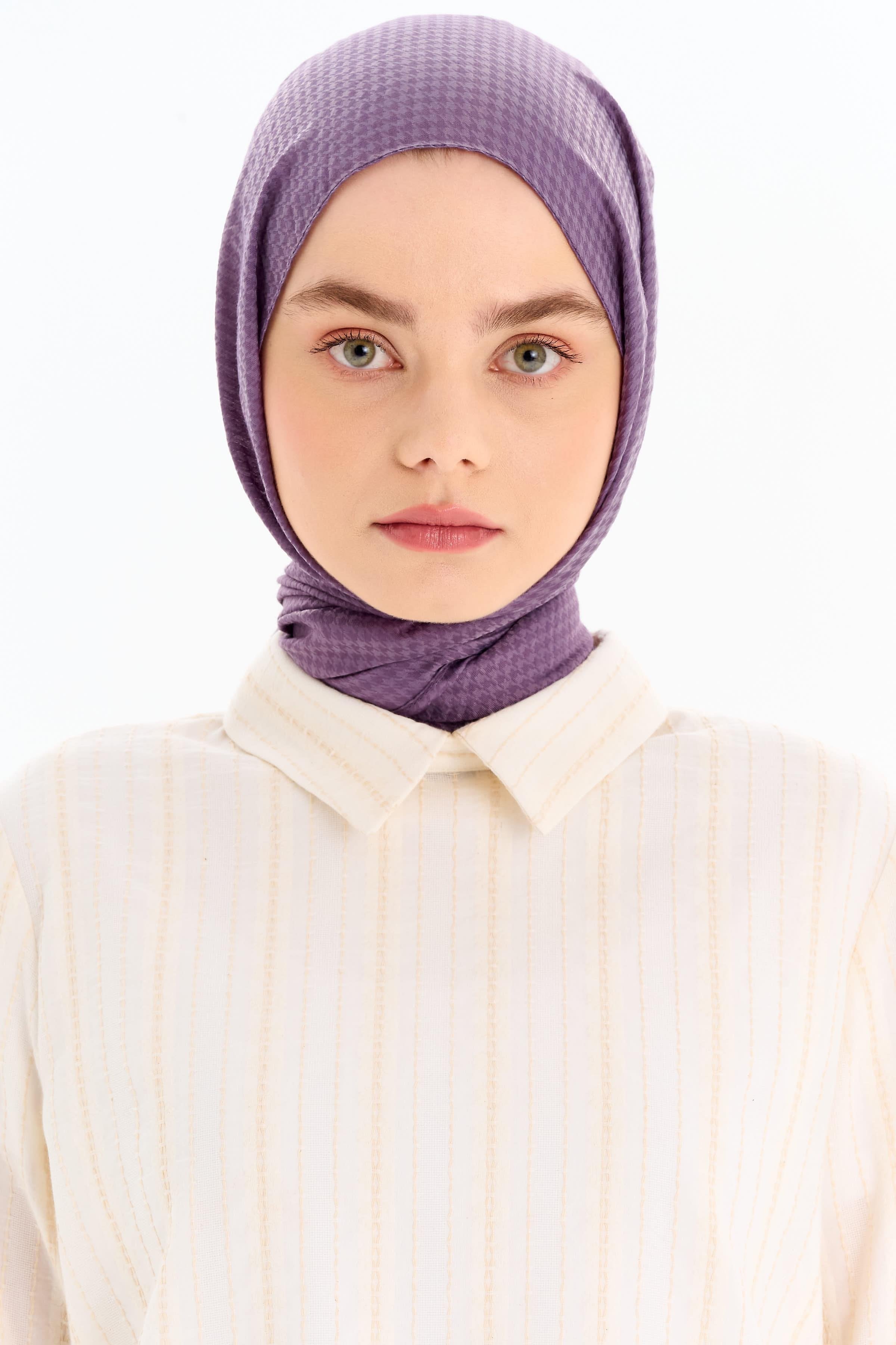 Kazayağı Desen Viskon Şal - Lila TUGBA