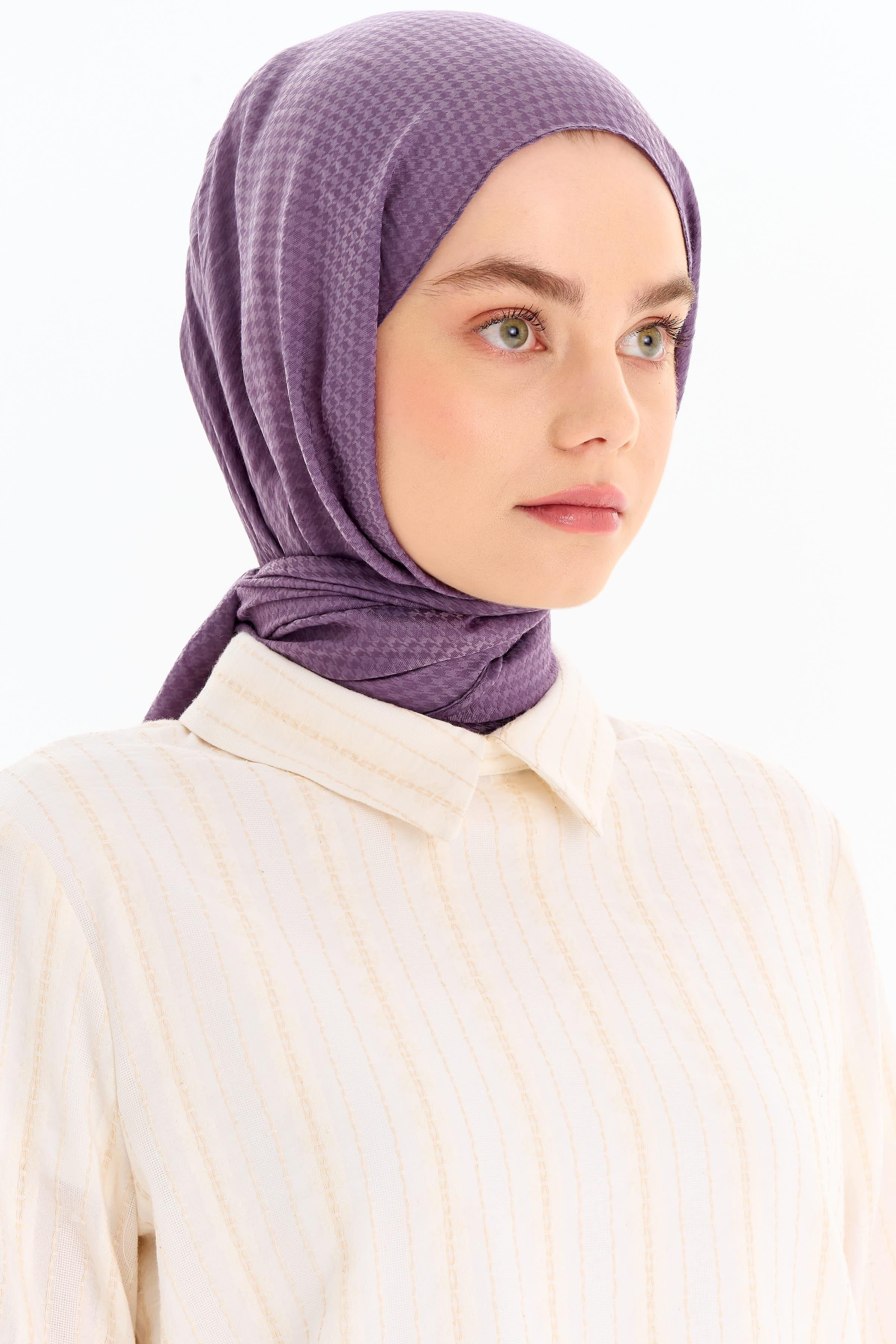 Kazayağı Desen Viskon Şal - Lila TUGBA