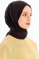 Zebra Desen Viskon Şal - Siyah TUGBA