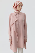 Volan Detaylı Tunik - Pudra TUGBA