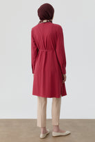 Yakası Pile Detaylı Tunik - Gül Kurusu TUGBA