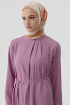 Yakası Pile Detaylı Tunik - Lila TUGBA