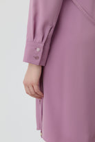 Yakası Pile Detaylı Tunik - Lila TUGBA
