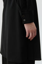 Yakası Pile Detaylı Tunik - Siyah TUGBA