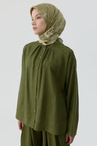 Yandan Yırtmaçlı Gömlek - Haki TUGBA