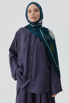 Yandan Yırtmaçlı Gömlek - İndigo TUGBA