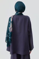 Yandan Yırtmaçlı Gömlek - İndigo TUGBA