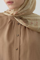 Yandan Yırtmaçlı Gömlek - Vizon TUGBA