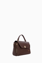 Yanları Fermuarlı Üçgen Kapaklı Çanta - Acı Kahve TUGBA