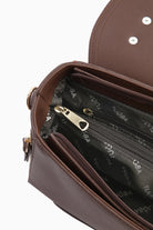 Yanları Fermuarlı Üçgen Kapaklı Çanta - Acı Kahve TUGBA