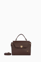 Yanları Fermuarlı Üçgen Kapaklı Çanta - Acı Kahve TUGBA