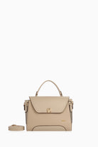 Yanları Fermuarlı Üçgen Kapaklı Çanta - Vizon TUGBA