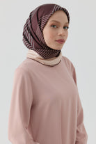 Yansıma Twill İpek Eşarp - Bordo TUGBA