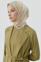 Yansıma Twill İpek Eşarp - Krem TUGBA