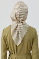 Yansıma Twill İpek Eşarp - Krem TUGBA