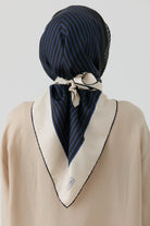 Yansıma Twill İpek Eşarp - Siyah TUGBA