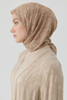 Yaprak Desen Stil Eşarp - Vizon TUGBA