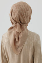 Yaprak Desen Stil Eşarp - Vizon TUGBA