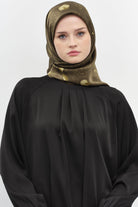 Yaprak Desenli Sura İpek Eşarp - Haki TUGBA