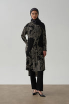 Yaprak Desenli Tunik - Siyah TUGBA