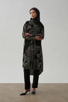 Yaprak Desenli Tunik - Siyah TUGBA