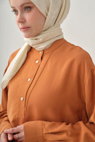 Yarım Patlı Asimetrik Tunik - Tarçın TUGBA