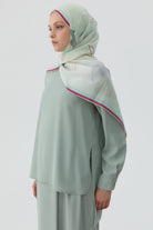 Yırtmaç Detaylı Bluz Tunik - Mint TUGBA