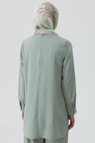 Yırtmaç Detaylı Bluz Tunik - Mint TUGBA