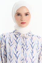 Yırtmaç Detaylı Desenli Tunik - Mavi TUGBA