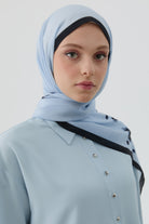 Yırtmaçlı Asimetrik Kesim Bluz - Açık Mavi TUGBA