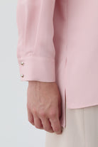 Yırtmaçlı Asimetrik Kesim Bluz - Pudra TUGBA