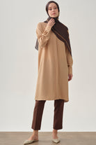 Yüksek Bel Basic Pantolon - Kahve TUGBA