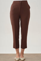 Yüksek Bel Basic Pantolon - Kahve TUGBA