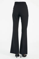 Yüksek Bel İspanyol Paça Pantolon - Siyah TUGBA