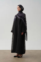 Zebra Desen Abaya - Siyah TUGBA