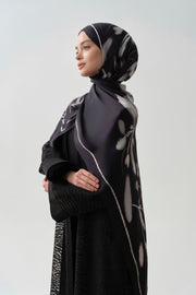 Zebra Desen Abaya - Siyah TUGBA