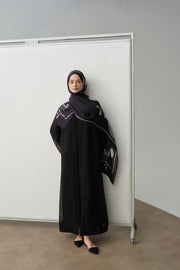 Zebra Desen Abaya - Siyah