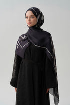 Zebra Desen Abaya - Siyah TUGBA