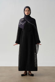 Zebra Desen Abaya - Siyah TUGBA