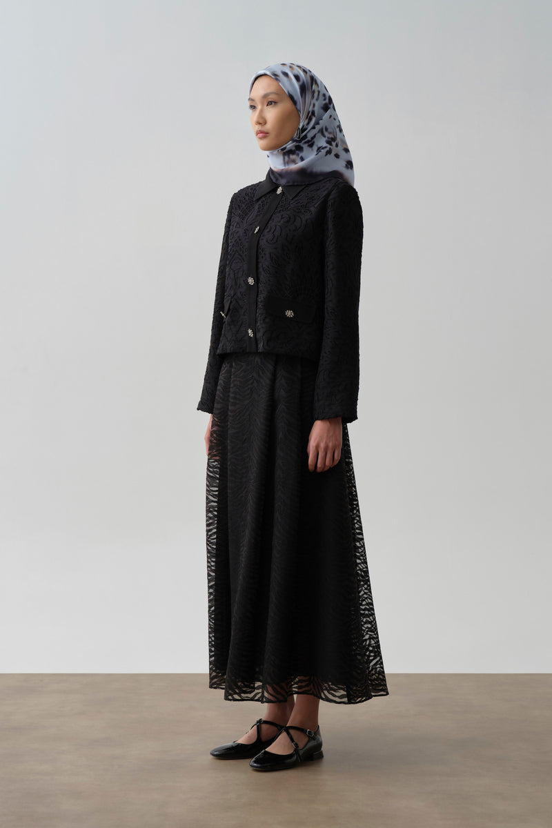 Zebra Desen Etek - Siyah TUGBA