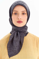 Zebra Desen Viskon Eşarp - Antrasit TUGBA