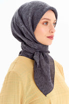 Zebra Desen Viskon Eşarp - Antrasit TUGBA
