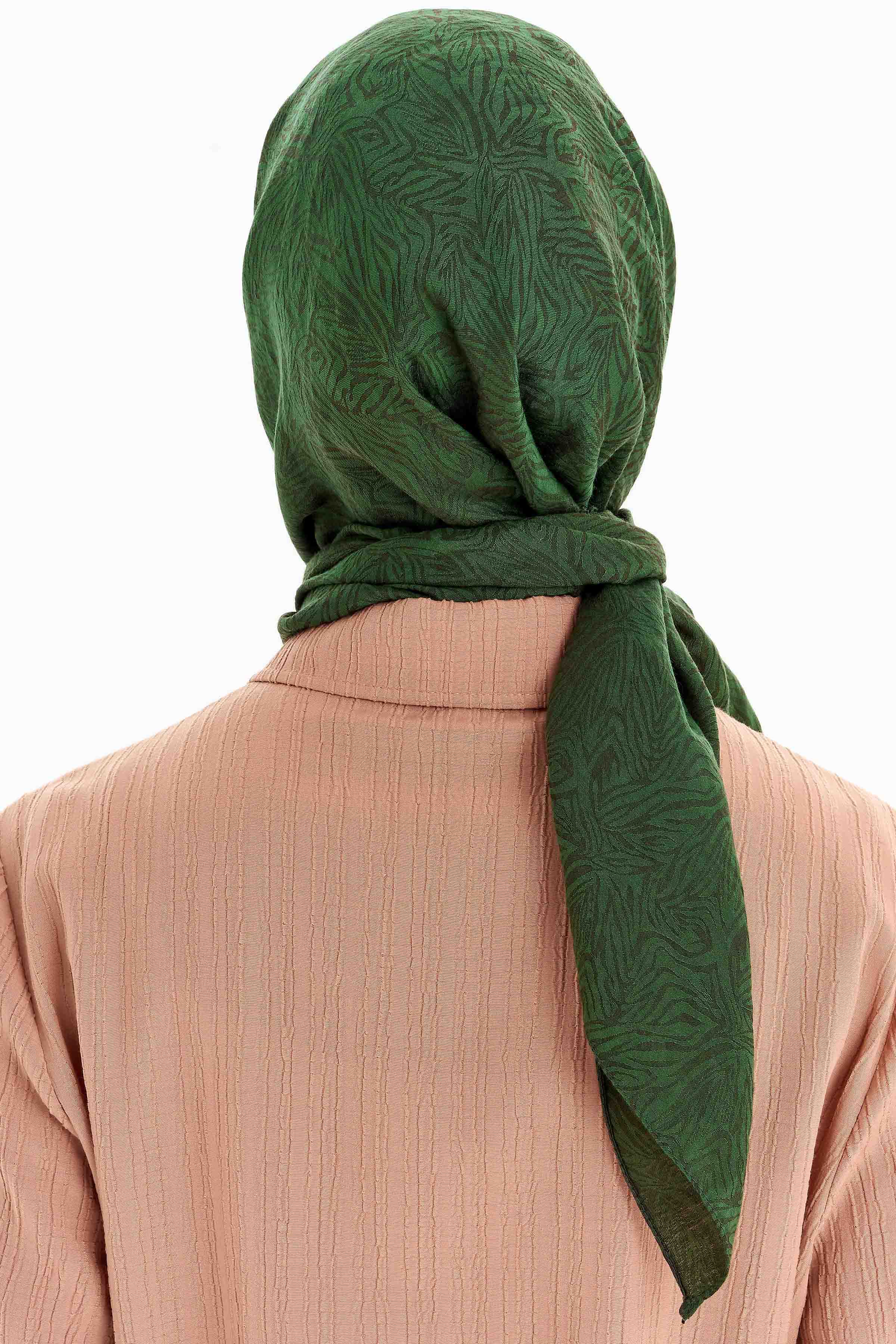 Zebra Desen Viskon Eşarp - Haki TUGBA