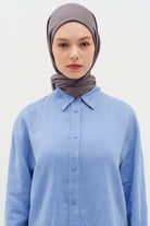 Zebra Desen Viskon Şal - Füme TUGBA