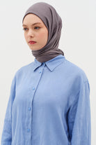 Zebra Desen Viskon Şal - Füme TUGBA