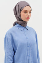 Zebra Desen Viskon Şal - Füme TUGBA