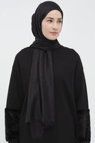 Zebra Desen Viskon Şal - Siyah TUGBA